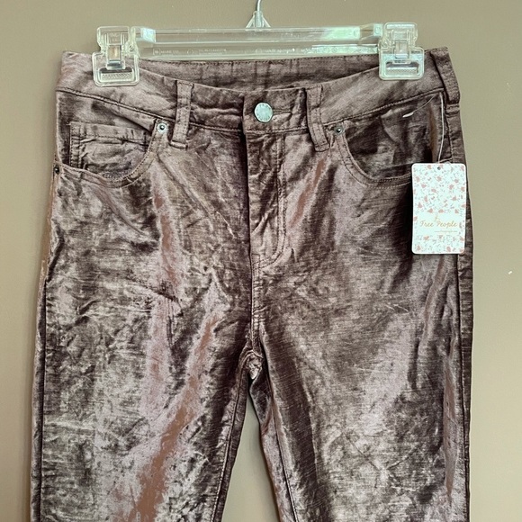 NWT Free People Velvet Crop Pants Taupe Size 26 - Picture 5 of 11